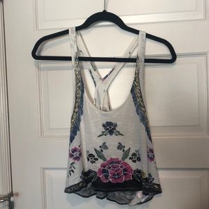 Ecote Pattern Tank Top With Open Back